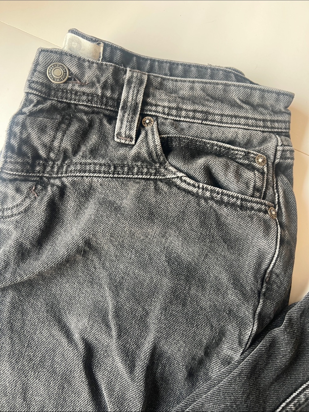 We the Free  High-Rise Jeans in Washed Gray-Black